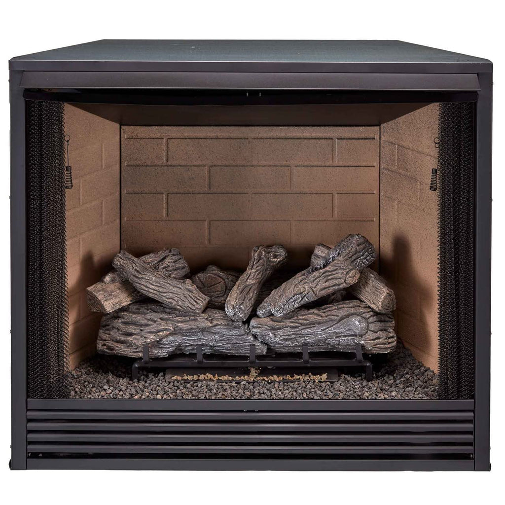 36" Universal Ventless Firebox Insert, Zero Clearance Design, Black