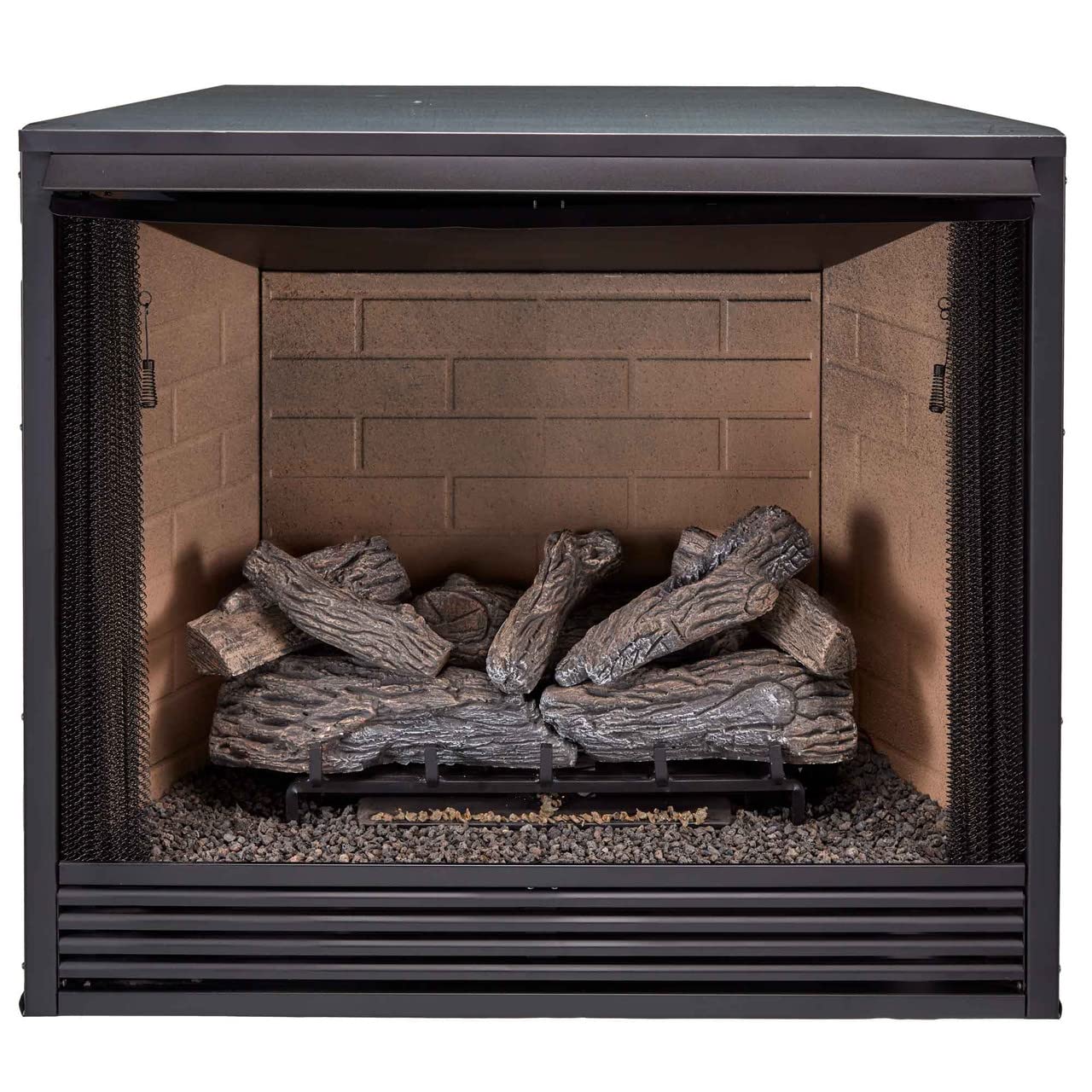 36" Universal Ventless Firebox Insert, Zero Clearance Design, Black