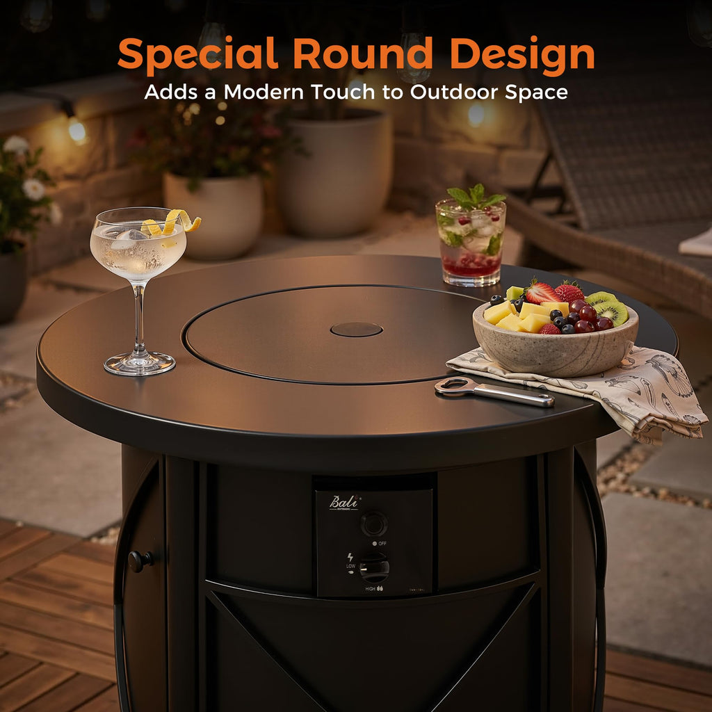30" Propane Fire Pit Table for Outdoor Patio & Backyard, 50,000 BTU