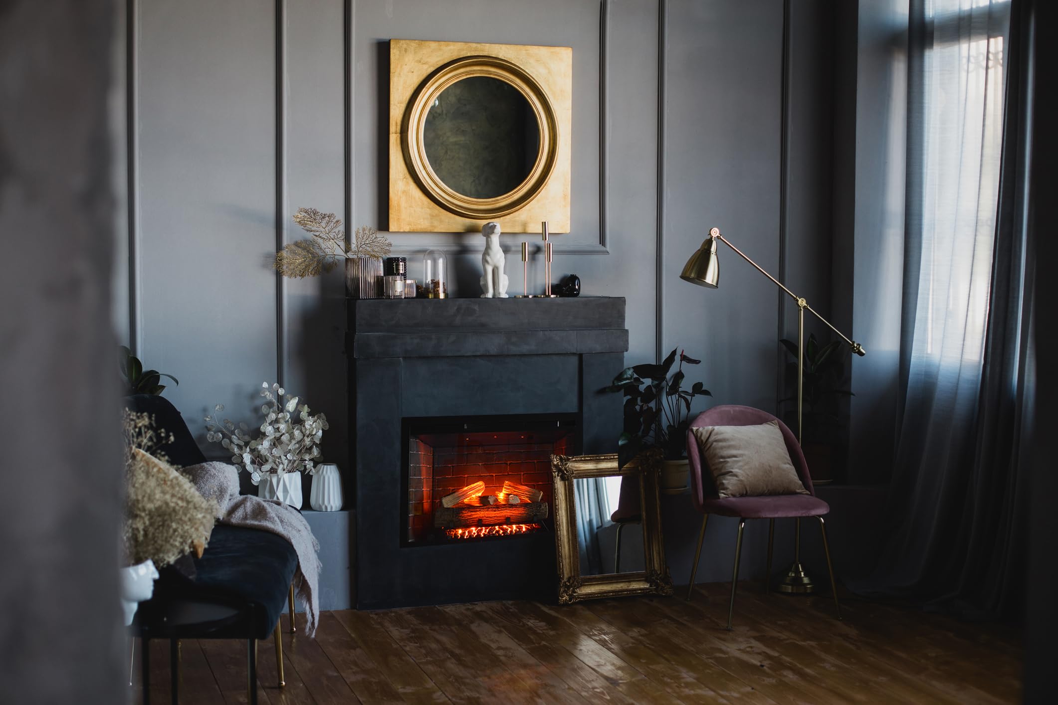 26" Electric Fireplace Insert with Infrared Heating, Wi-Fi App, Remote Control & Realistic Flame