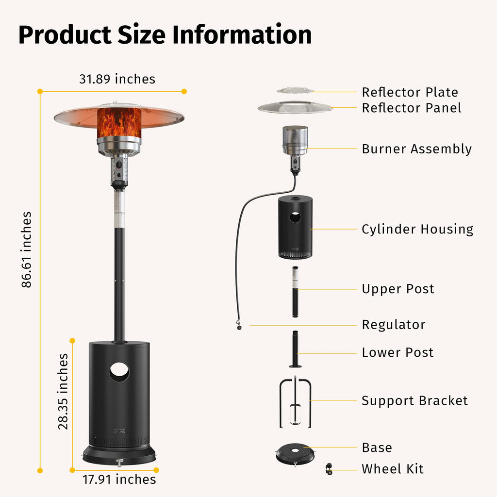 EAST OAK Patio Heater for Outdoor