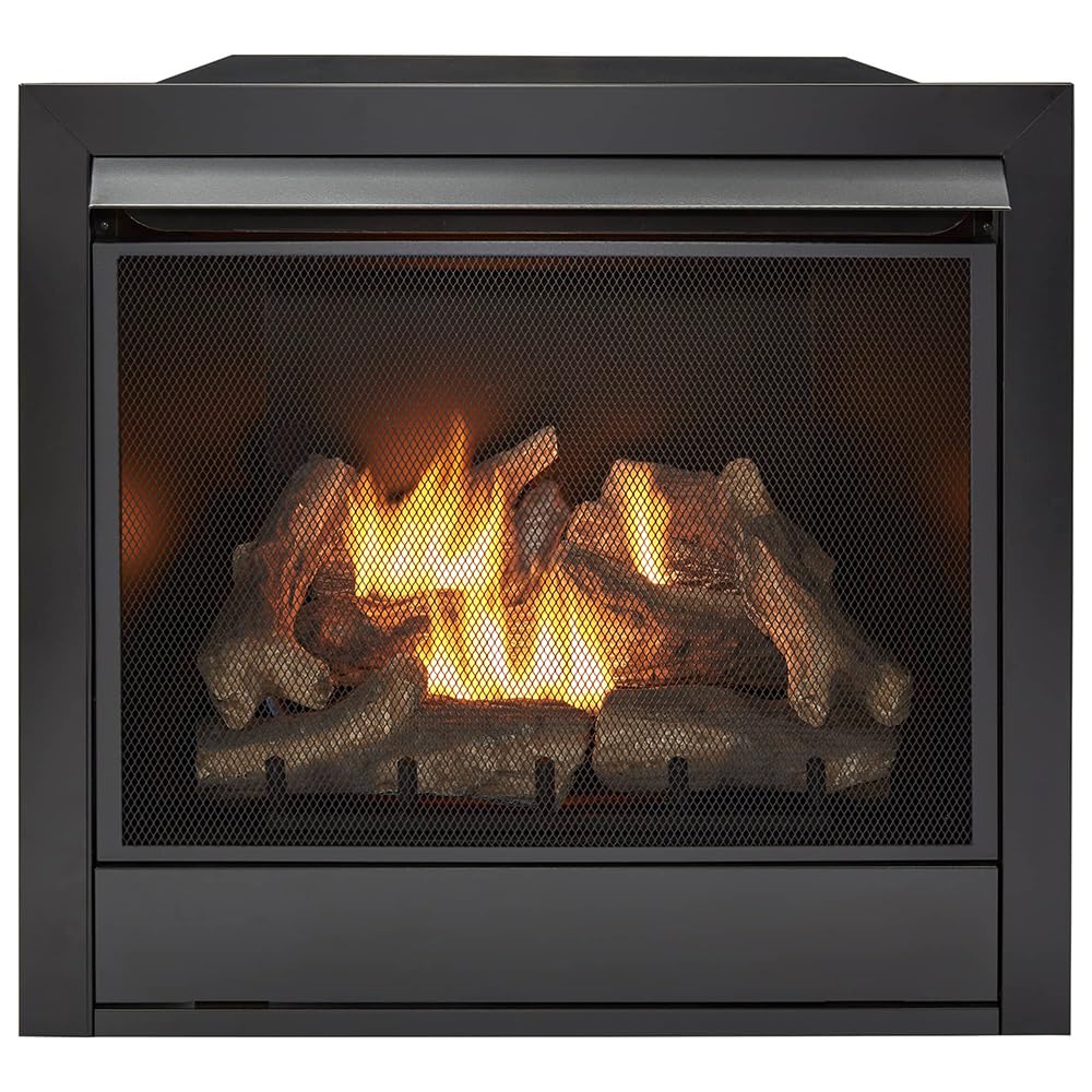 32,000 BTU Dual Fuel Ventless Gas Fireplace Insert with Remote Control