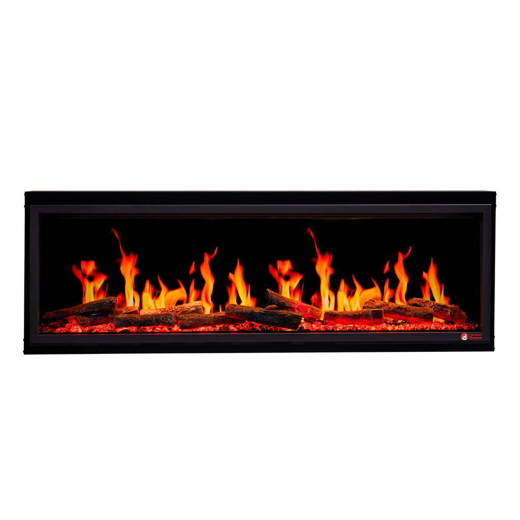 55" Smart Linear Electric Fireplace with App Control & Fire Sounds, Black