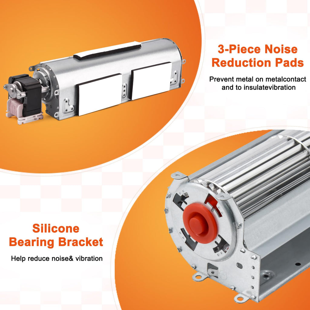 Replacement Fireplace Blower Fan Kit for Select Gas Fireplaces, Universal Compatibility Design