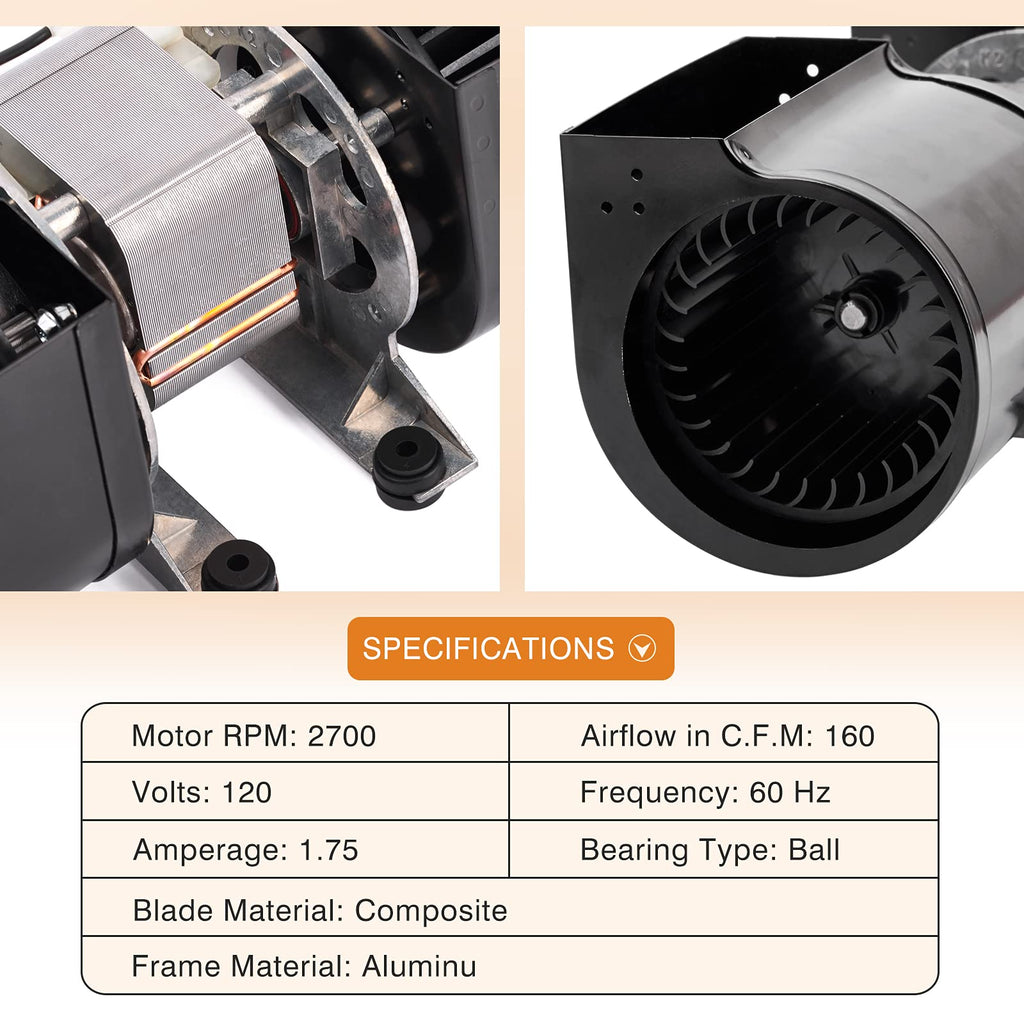 GFK-160 Fireplace Blower Fan Kit for Select Gas Fireplaces, Universal Replacement Design