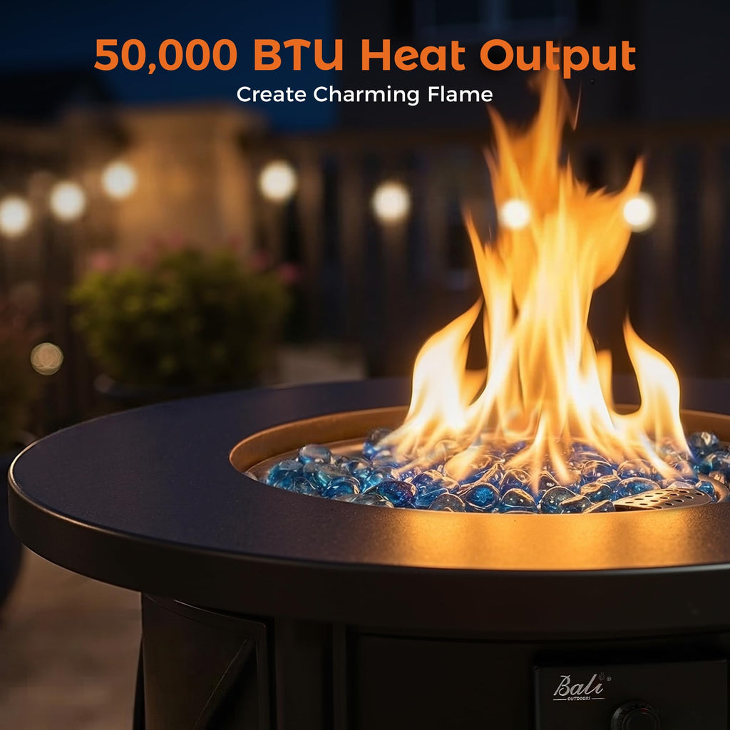 30" Propane Fire Pit Table for Outdoor Patio & Backyard, 50,000 BTU