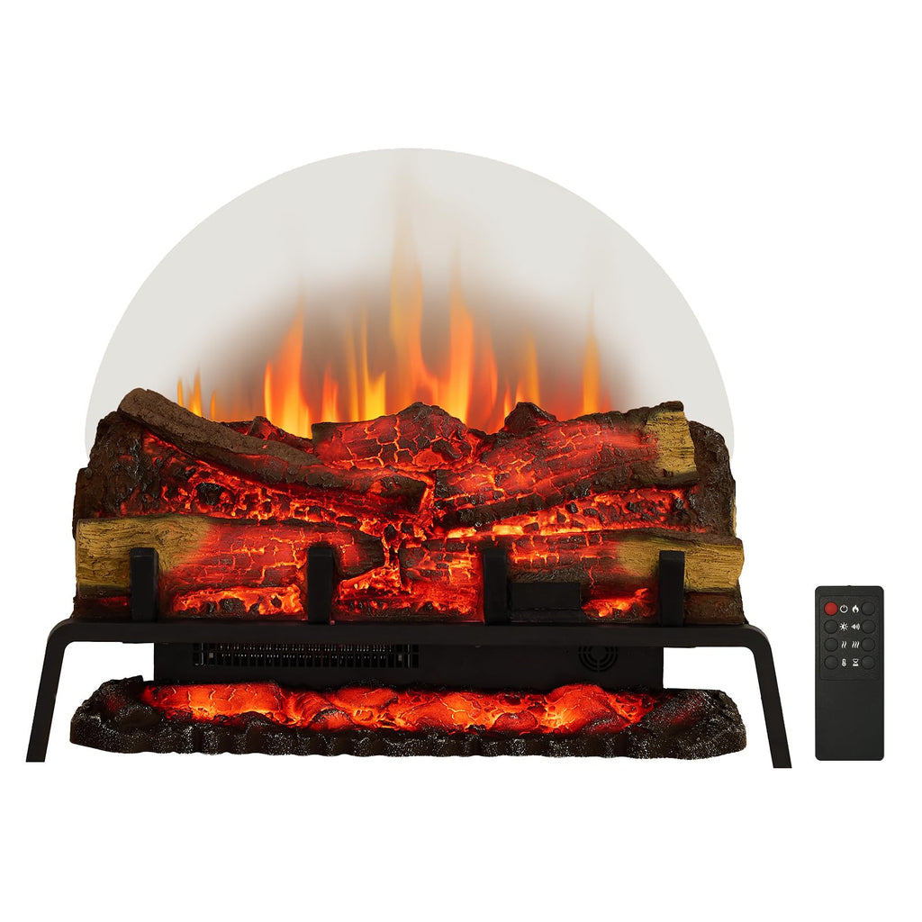 Freestanding Electric Fireplace Log Set Insert with 750W/1500W Heater, 6 Flame Colors & Remote Control