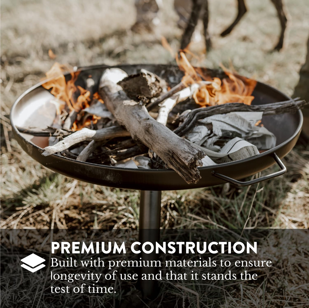 23" Wood-Burning Fire Pit, Durable Steel Outdoor Fire Pit for Backyard, Camping & BBQ