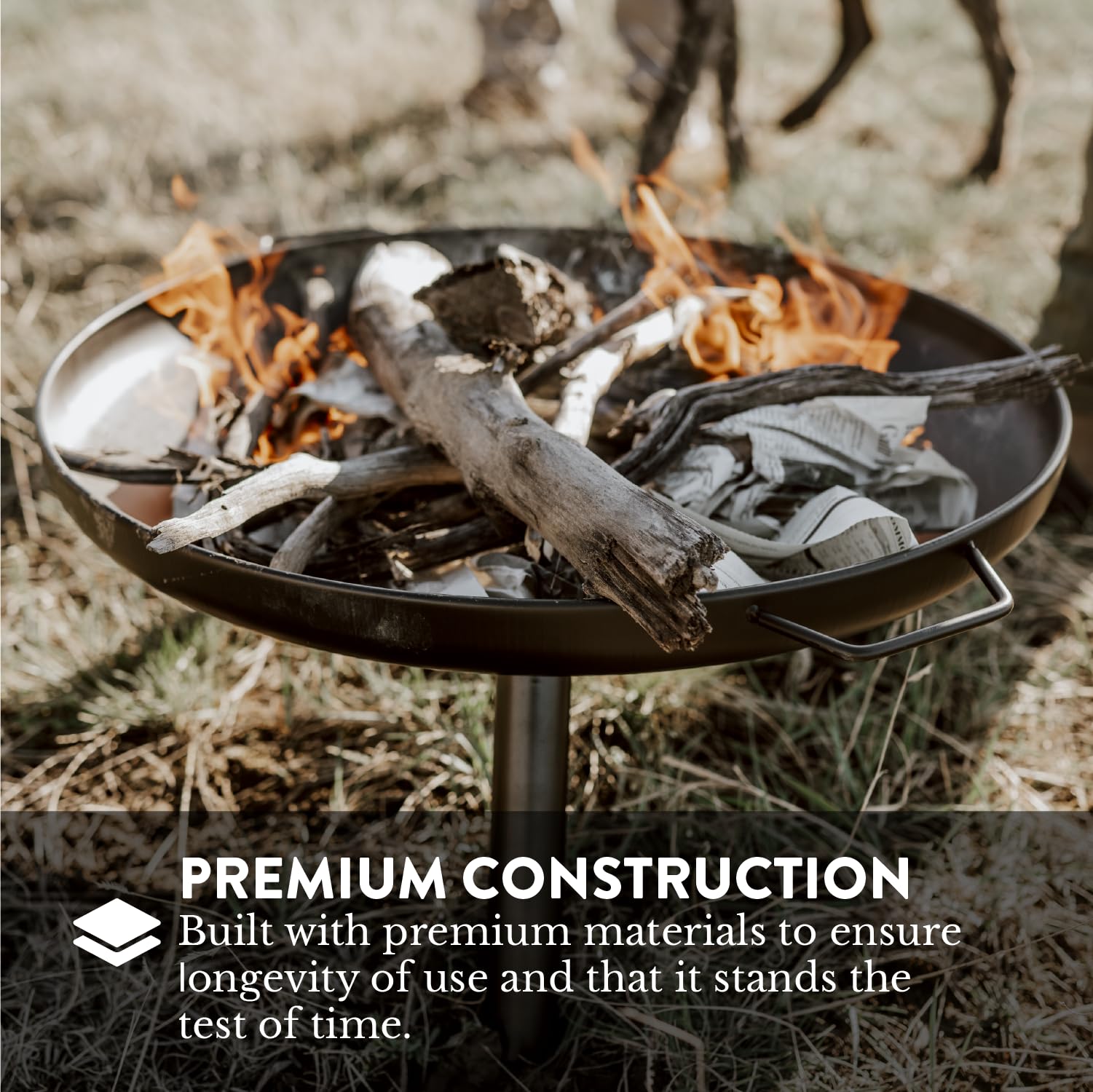 23" Wood-Burning Fire Pit, Durable Steel Outdoor Fire Pit for Backyard, Camping & BBQ