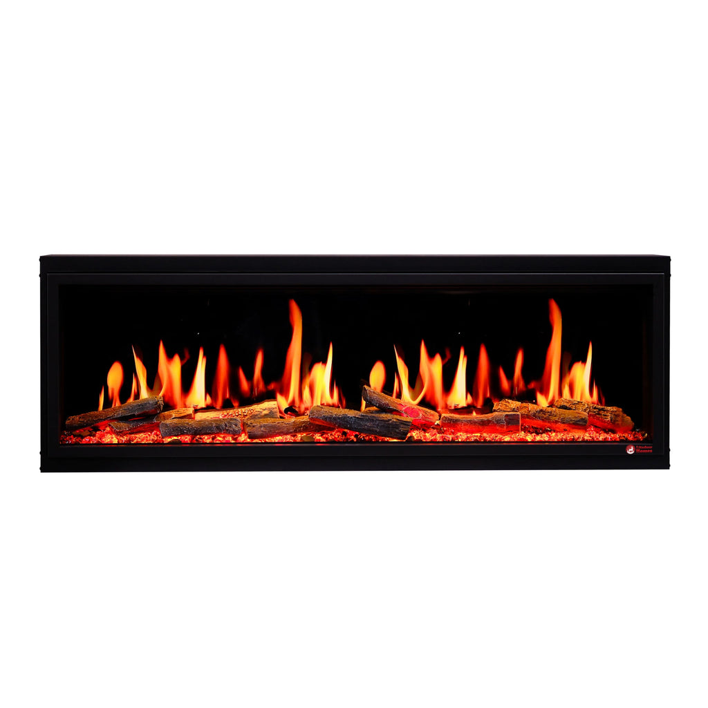 Ultra-Slim Electric Fireplace with Multi-Flame LED, Driftwood Logs, River Rocks & App Control 45"