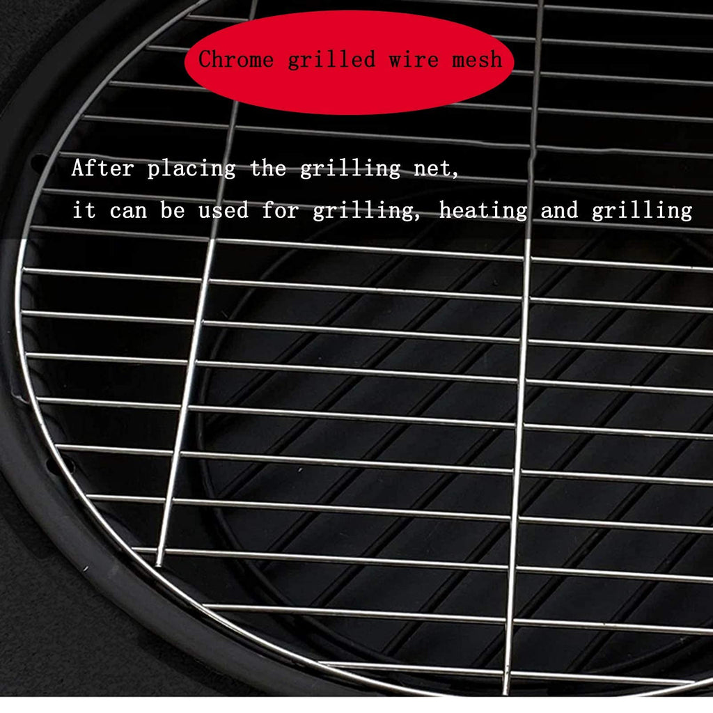 Outdoor Fire Pit Grill with BBQ Grate, Tabletop Heating & Cooking Design for Patio and Camping