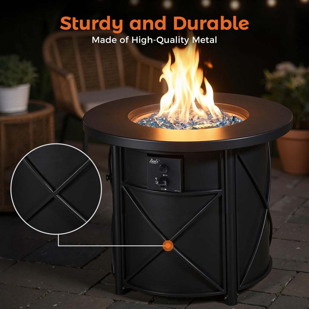 30" Propane Fire Pit Table for Outdoor Patio & Backyard, 50,000 BTU