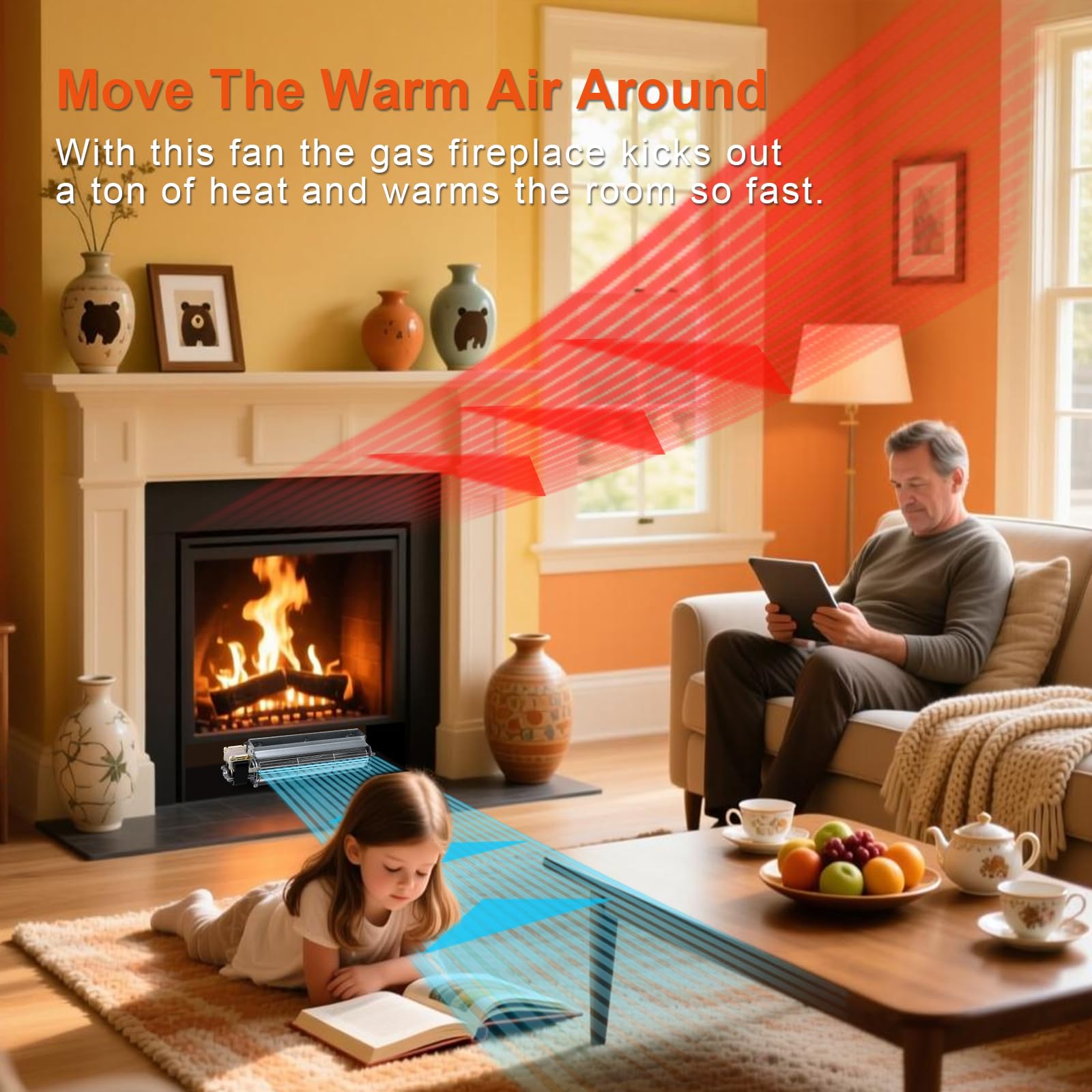 Replacement Fireplace Blower Fan Kit for Select Gas Fireplaces, Universal Compatibility Design