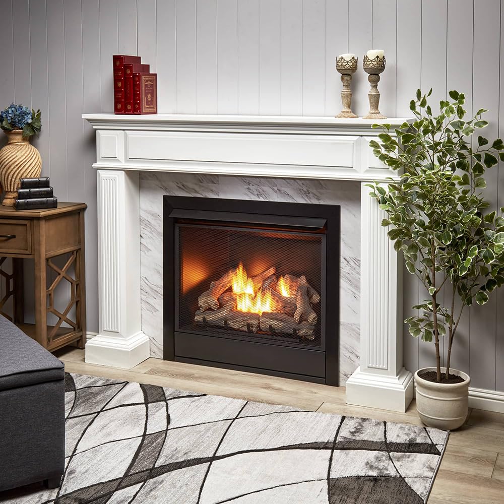 32,000 BTU Dual Fuel Ventless Gas Fireplace Insert with Remote Control