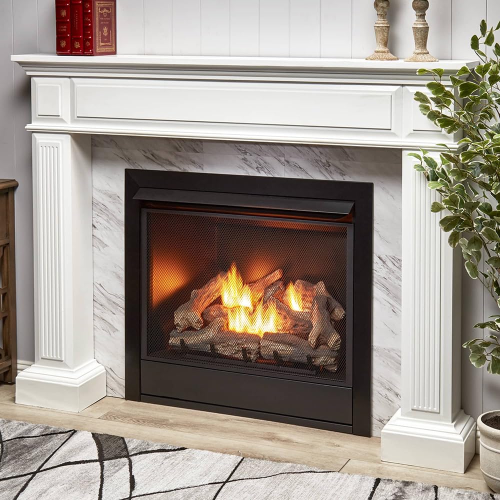 32,000 BTU Dual Fuel Ventless Gas Fireplace Insert with Remote Control