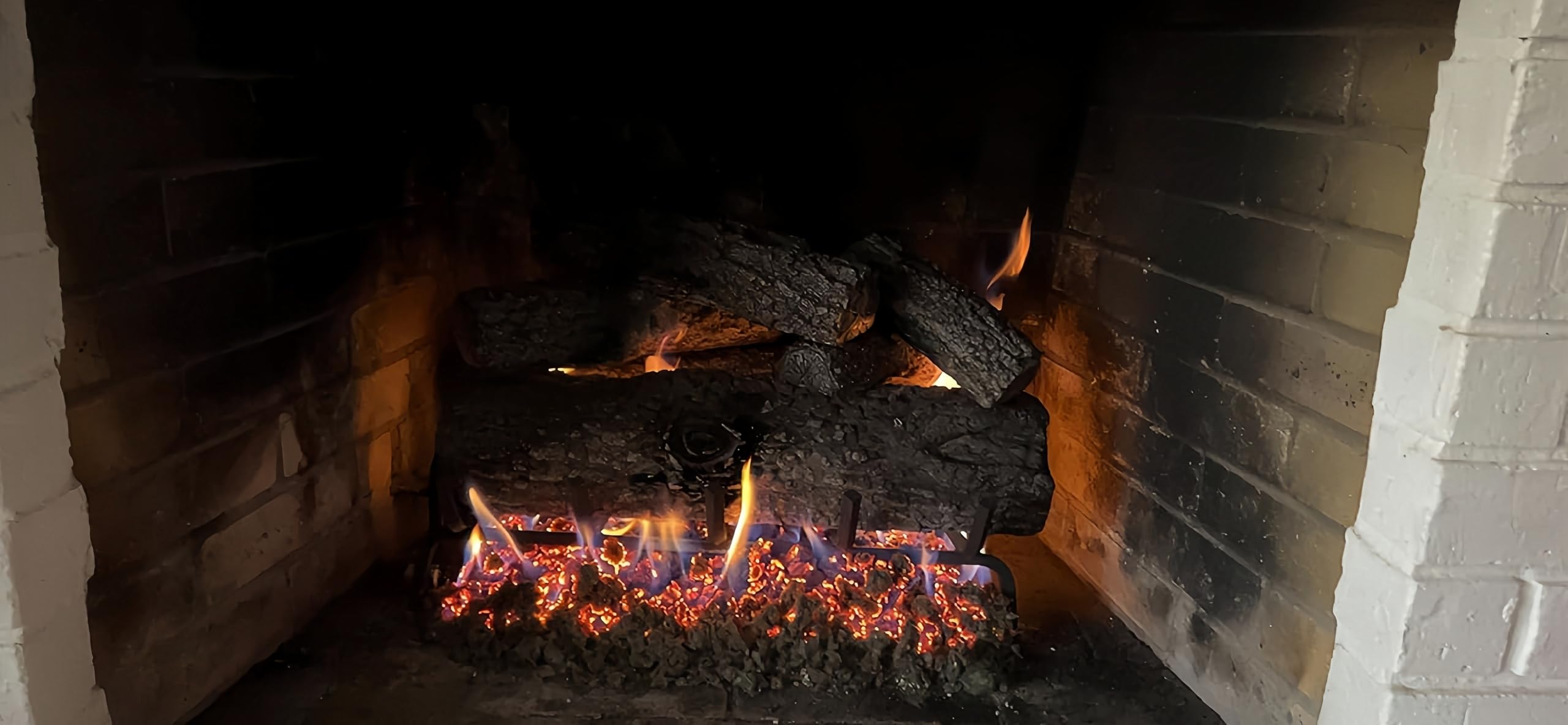 18"–24" Gas Fireplace Burner Pan with Valve for Gas Logs, Propane Compatible