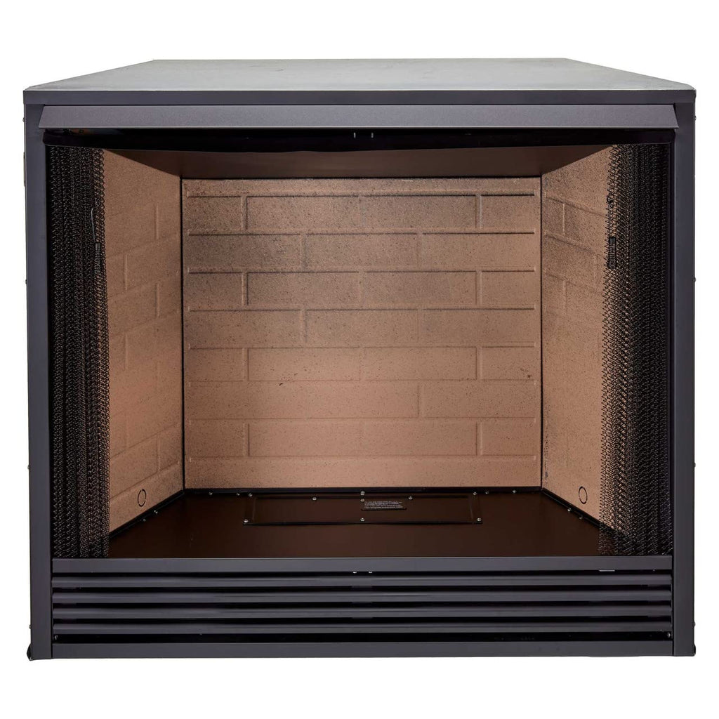 36" Universal Ventless Firebox Insert, Zero Clearance Design, Black