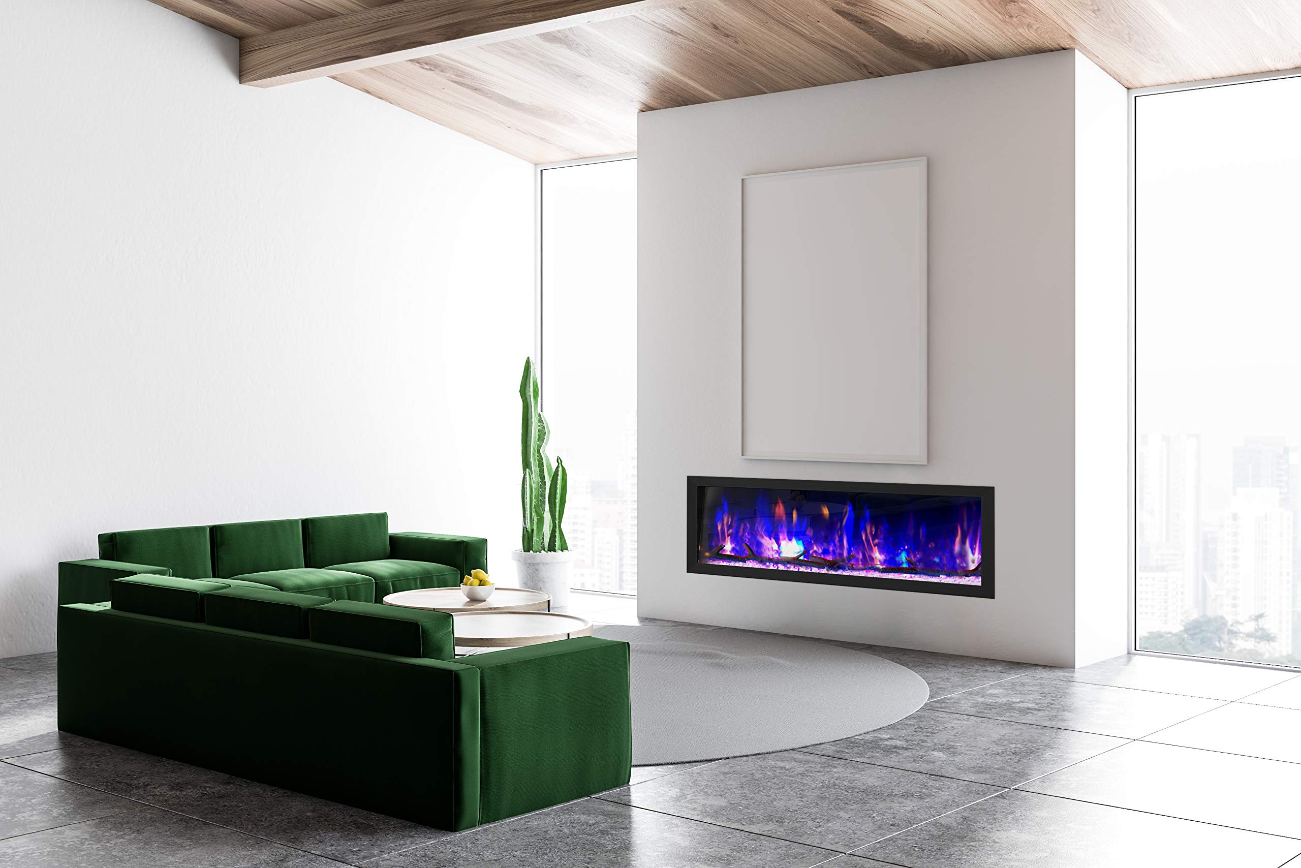 Dynasty LED Smart Control Flush-Mount Electric Fireplace