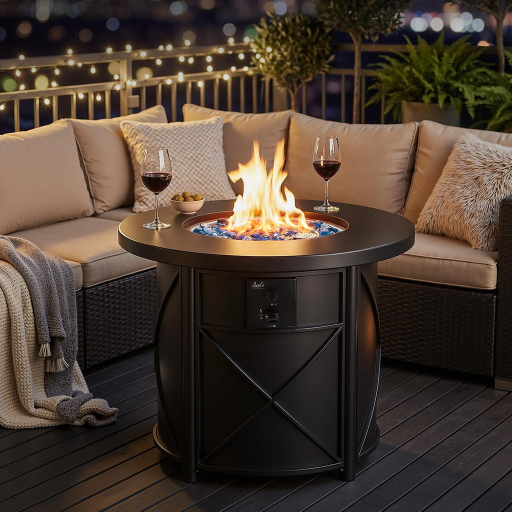 30" Propane Fire Pit Table for Outdoor Patio & Backyard, 50,000 BTU