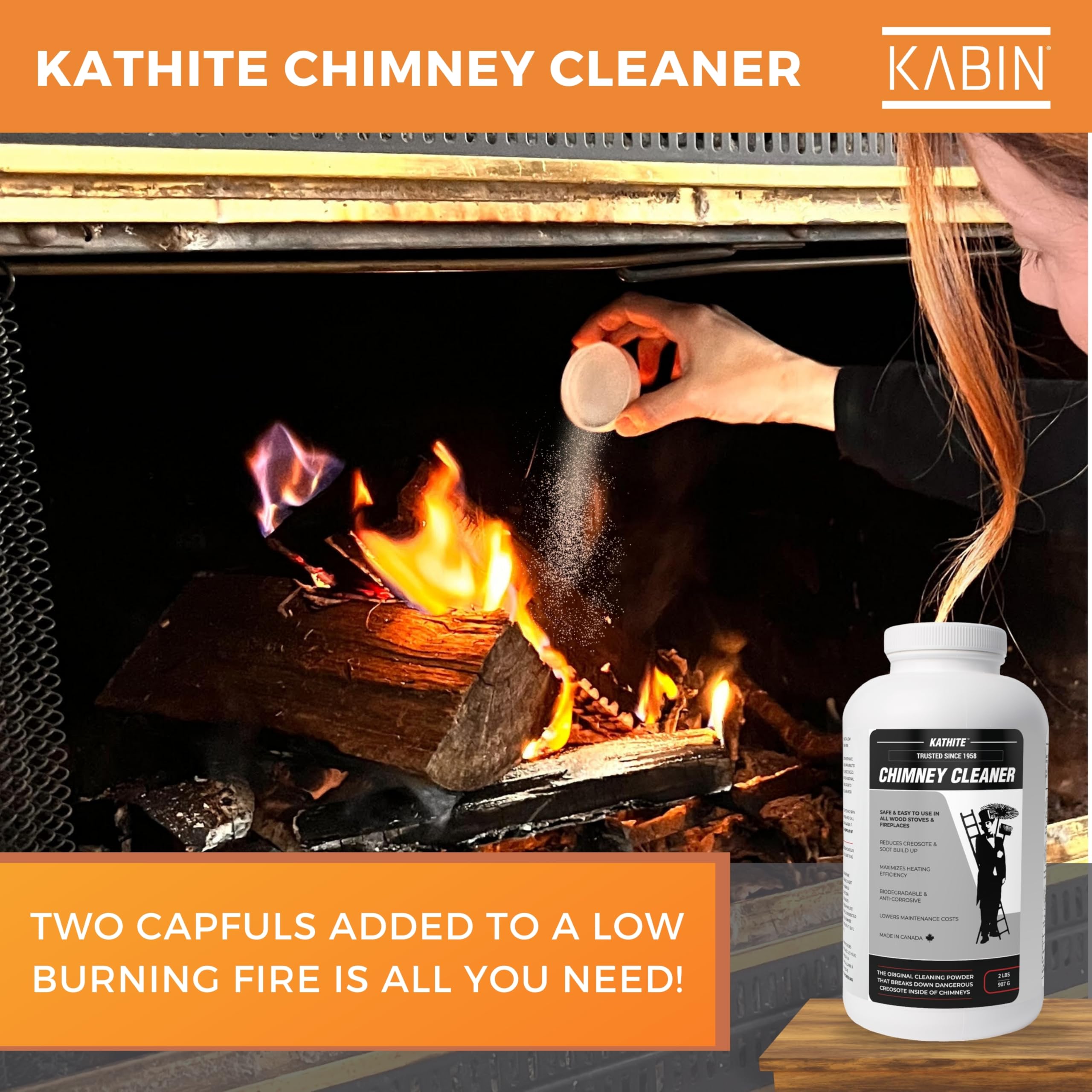 2 lb Chimney Sweep Cleaner, Soot & Creosote Remover for Fireplaces and Wood Stoves