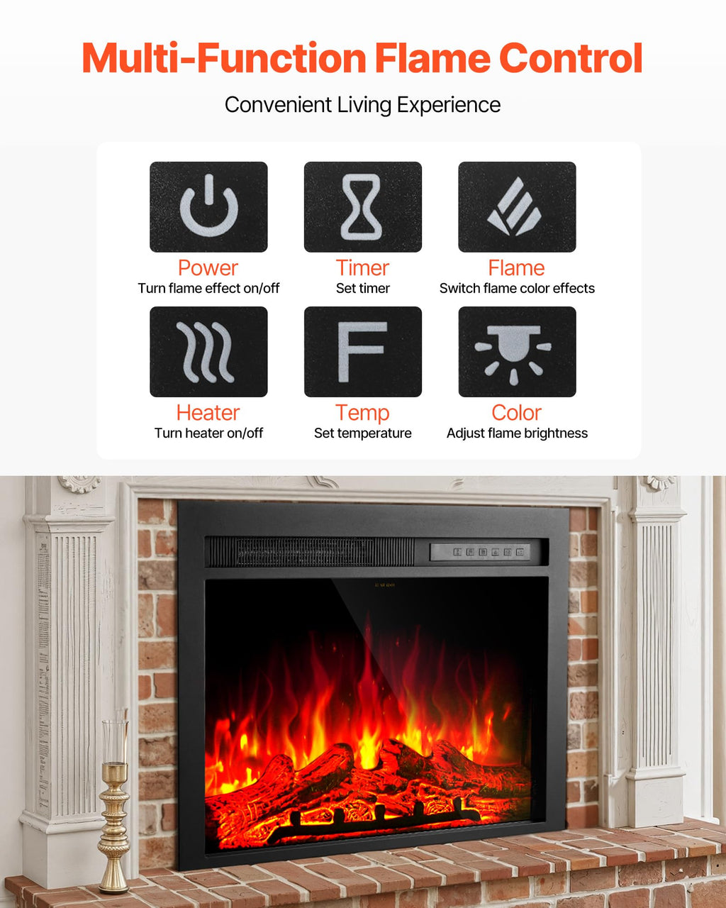 VEVOR Electric Fireplace Insert