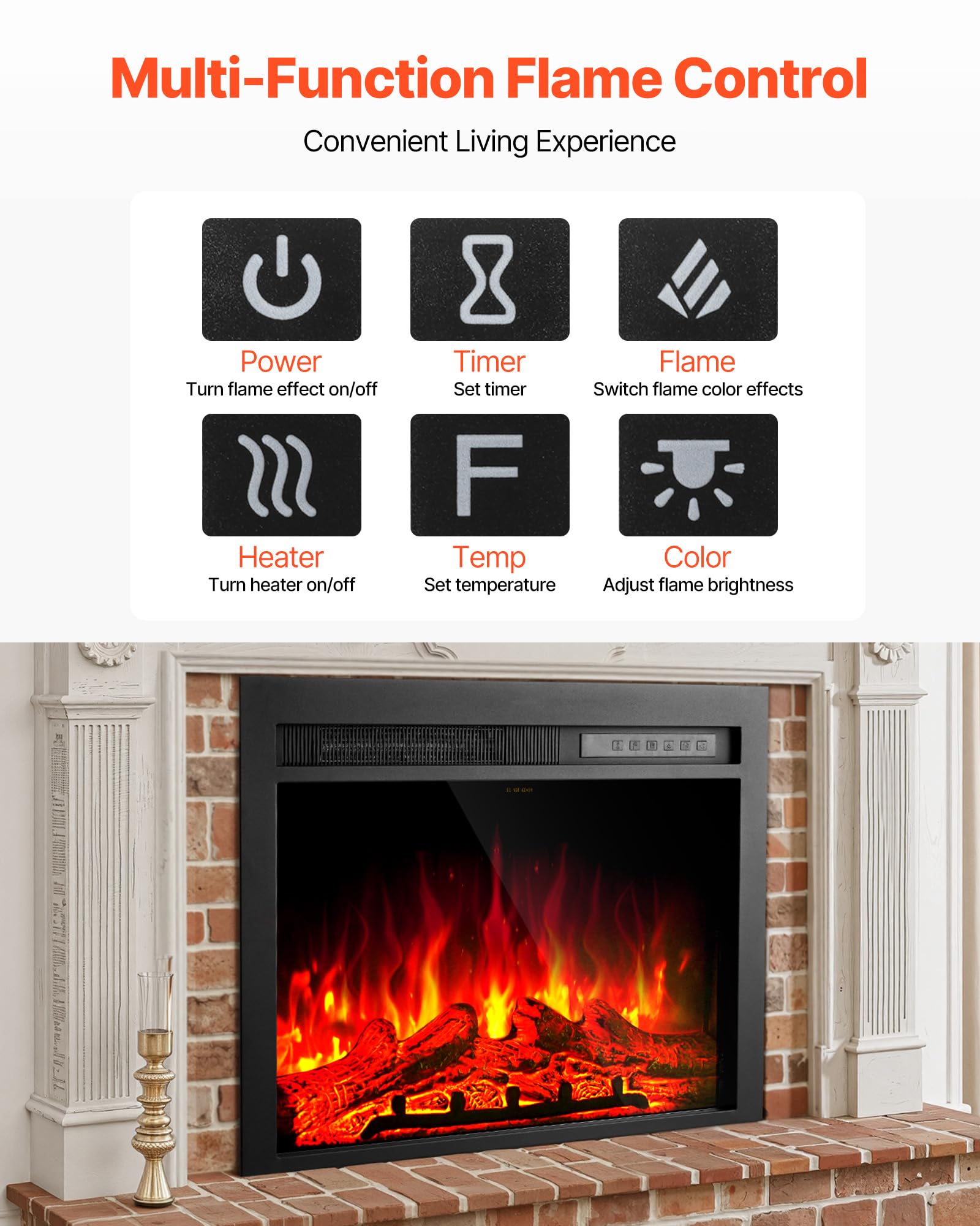 VEVOR Electric Fireplace Insert
