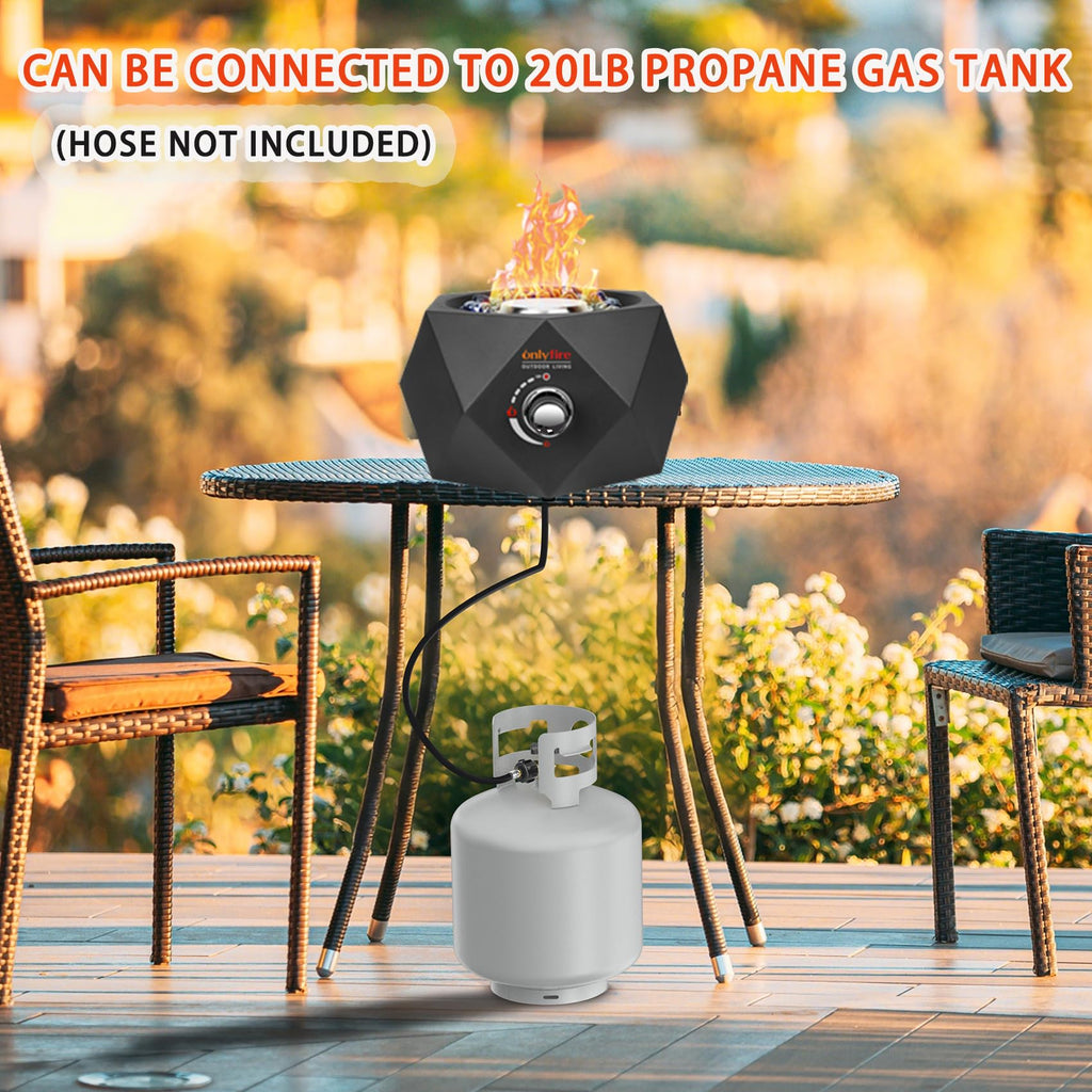 14" Portable Tabletop Gas Fire Pit for Patio, Camping & Outdoor Use