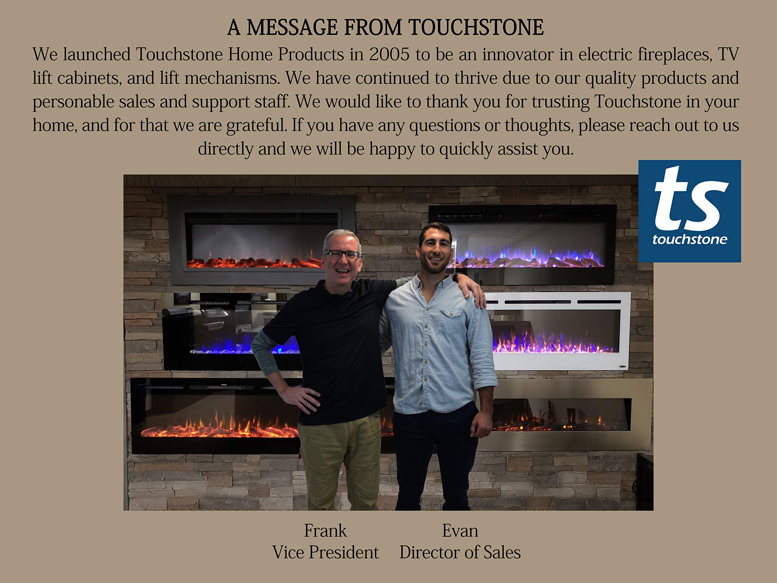 Touchstone Sideline Recessed Mounted Electric Fireplace