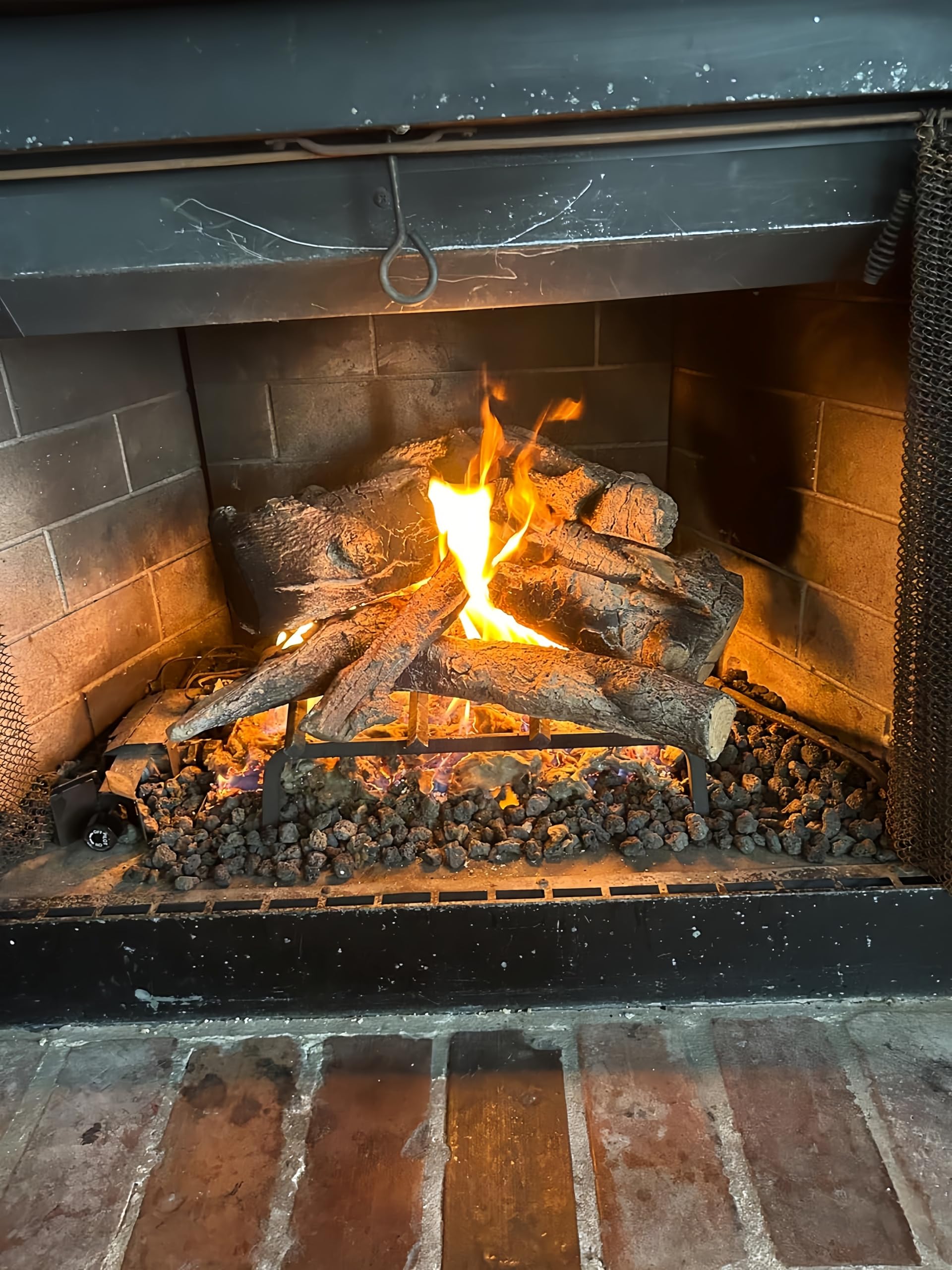 18"–24" Gas Fireplace Burner Pan with Valve for Gas Logs, Propane Compatible