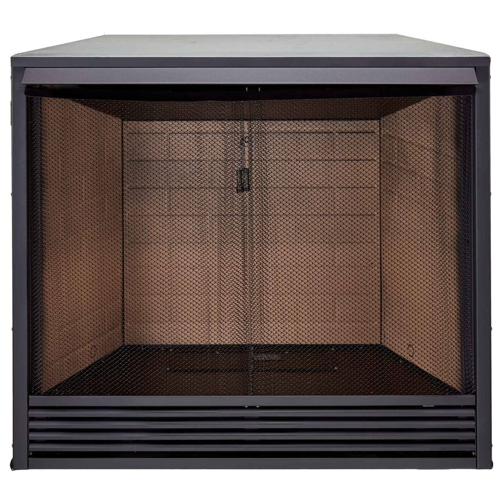 36" Universal Ventless Firebox Insert, Zero Clearance Design, Black