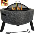 Outdoor Fire Pit Grill with BBQ Grate, Tabletop Heating & Cooking Design for Patio and Camping