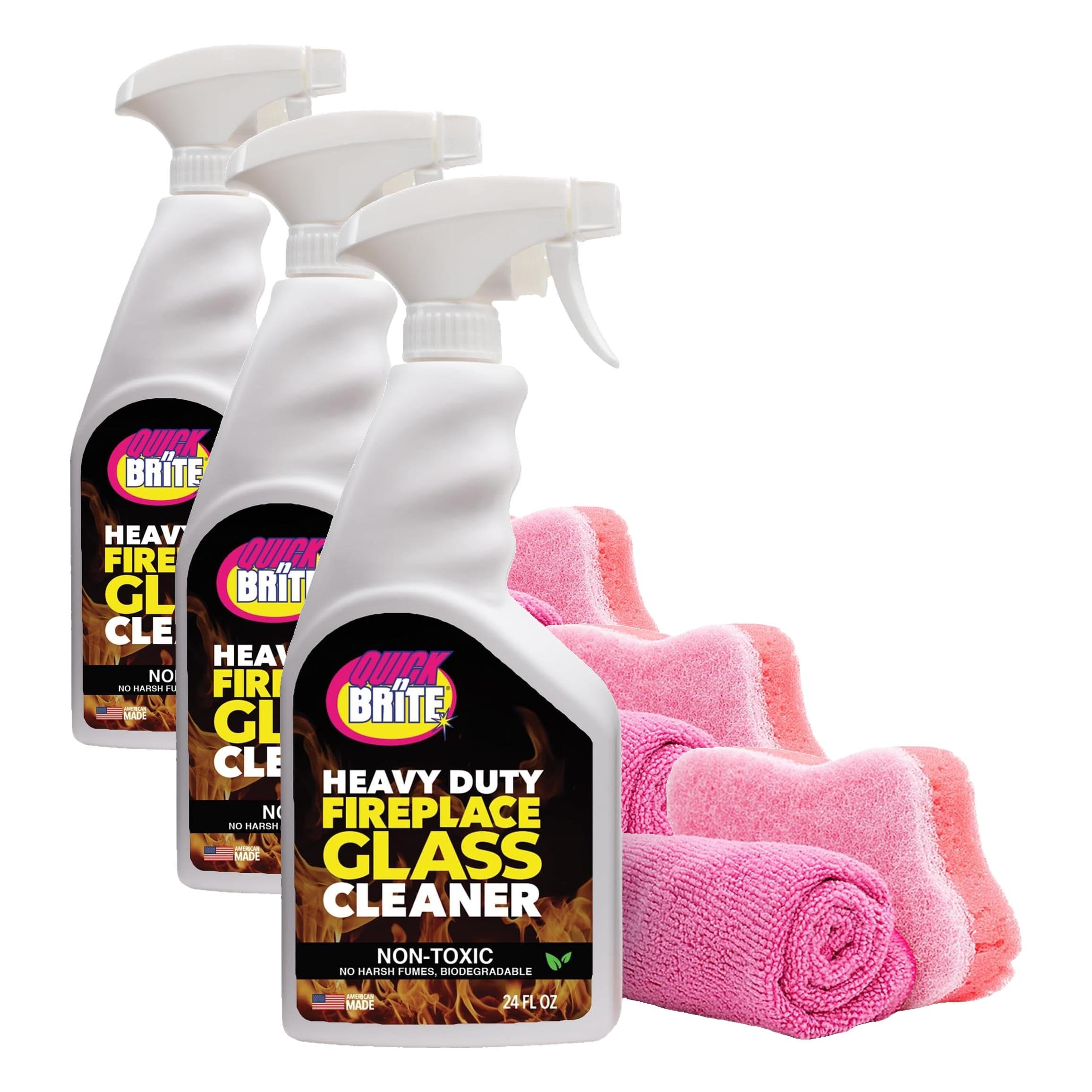 Quick 'n Brite Fireplace Glass