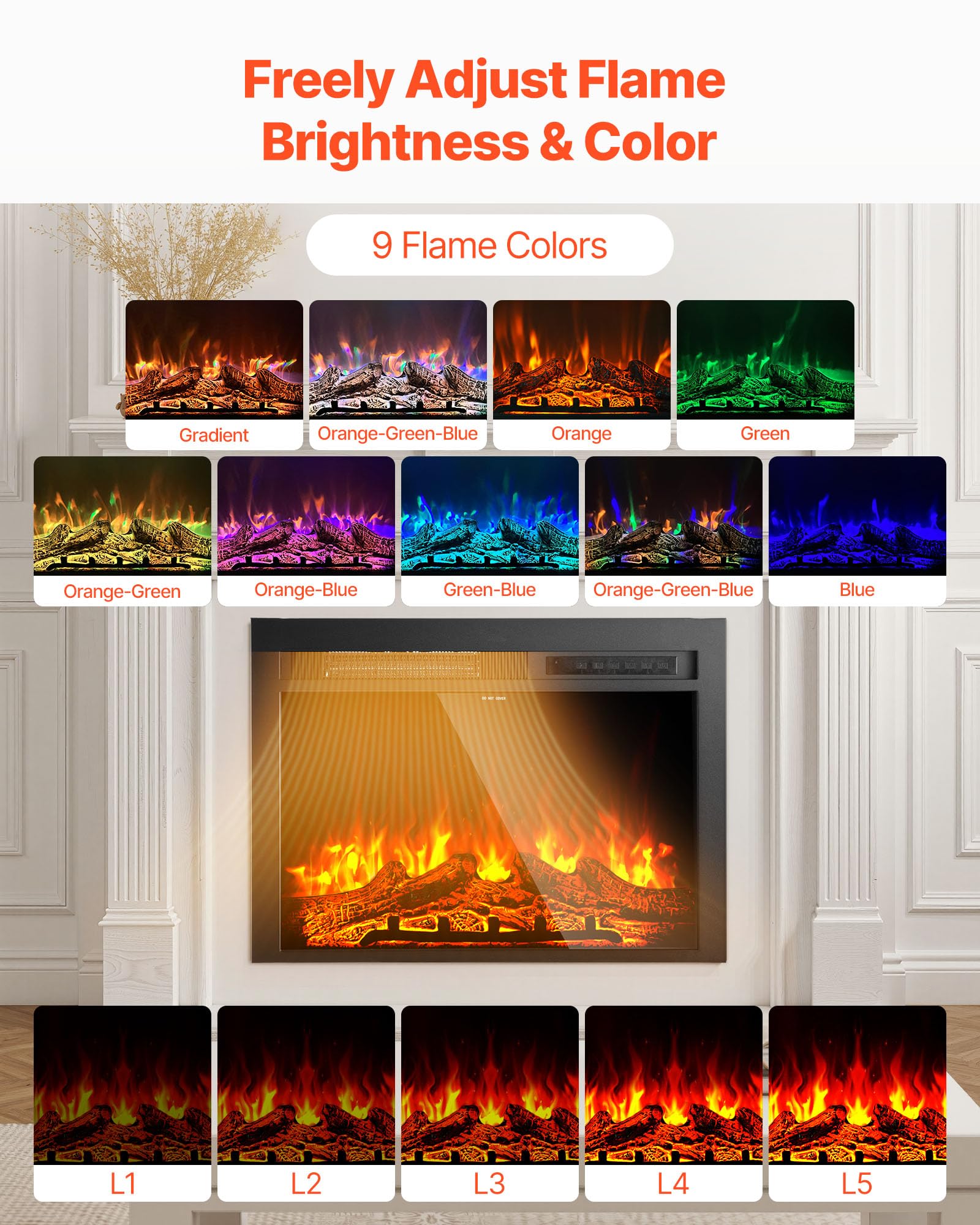 VEVOR Electric Fireplace Insert
