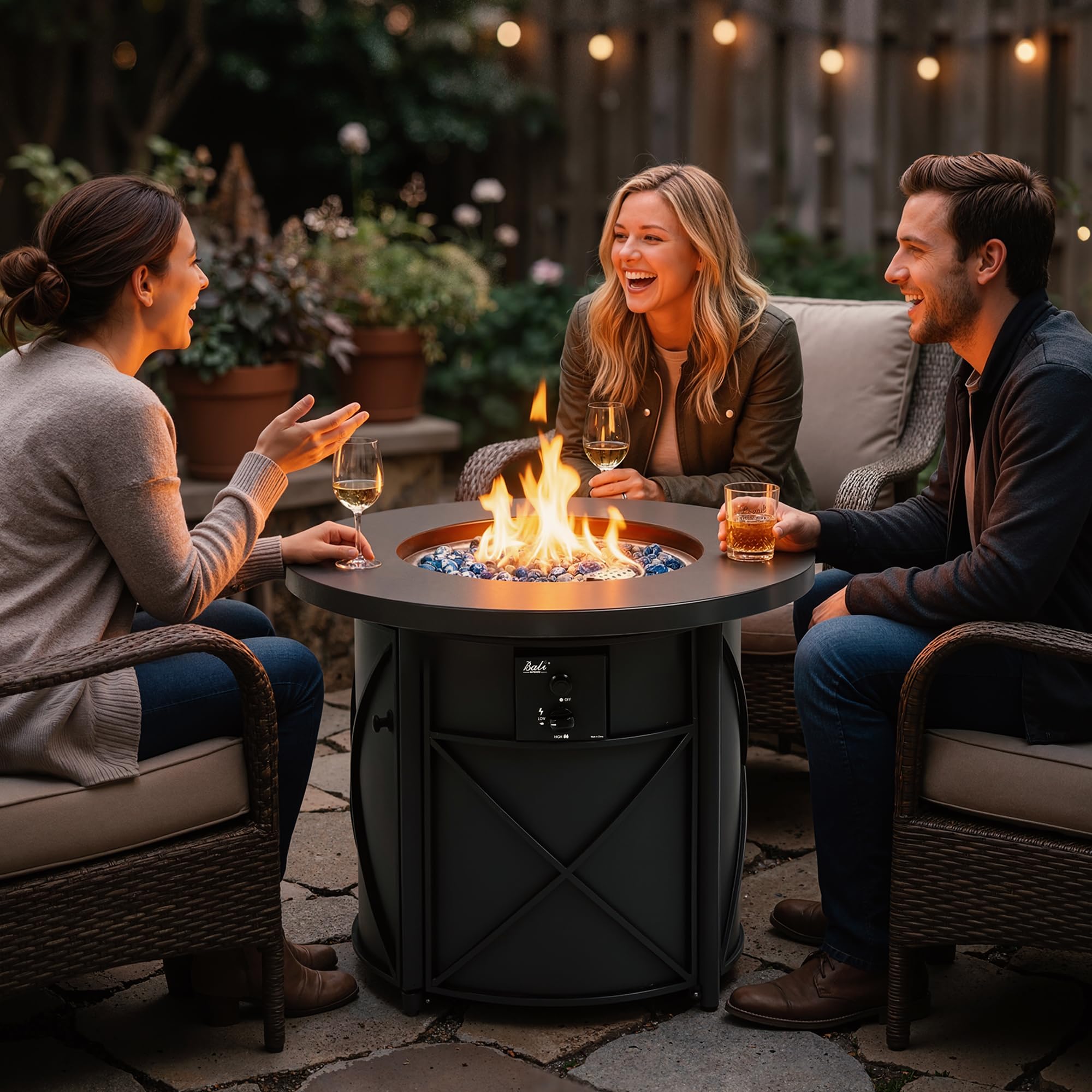 30" Propane Fire Pit Table for Outdoor Patio & Backyard, 50,000 BTU