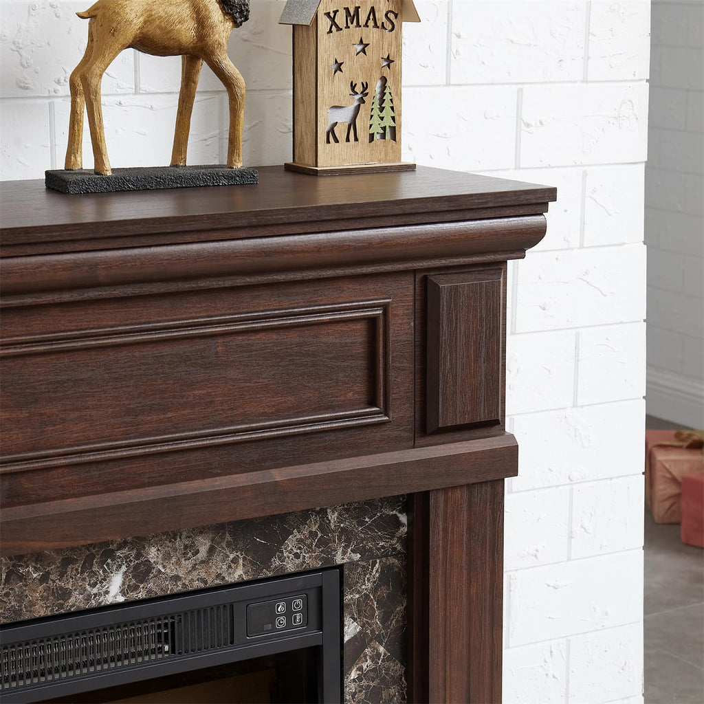 Fireplace Mantel Console for 23" Electric Fireplace, Space-Saving Modern Design for Living Room