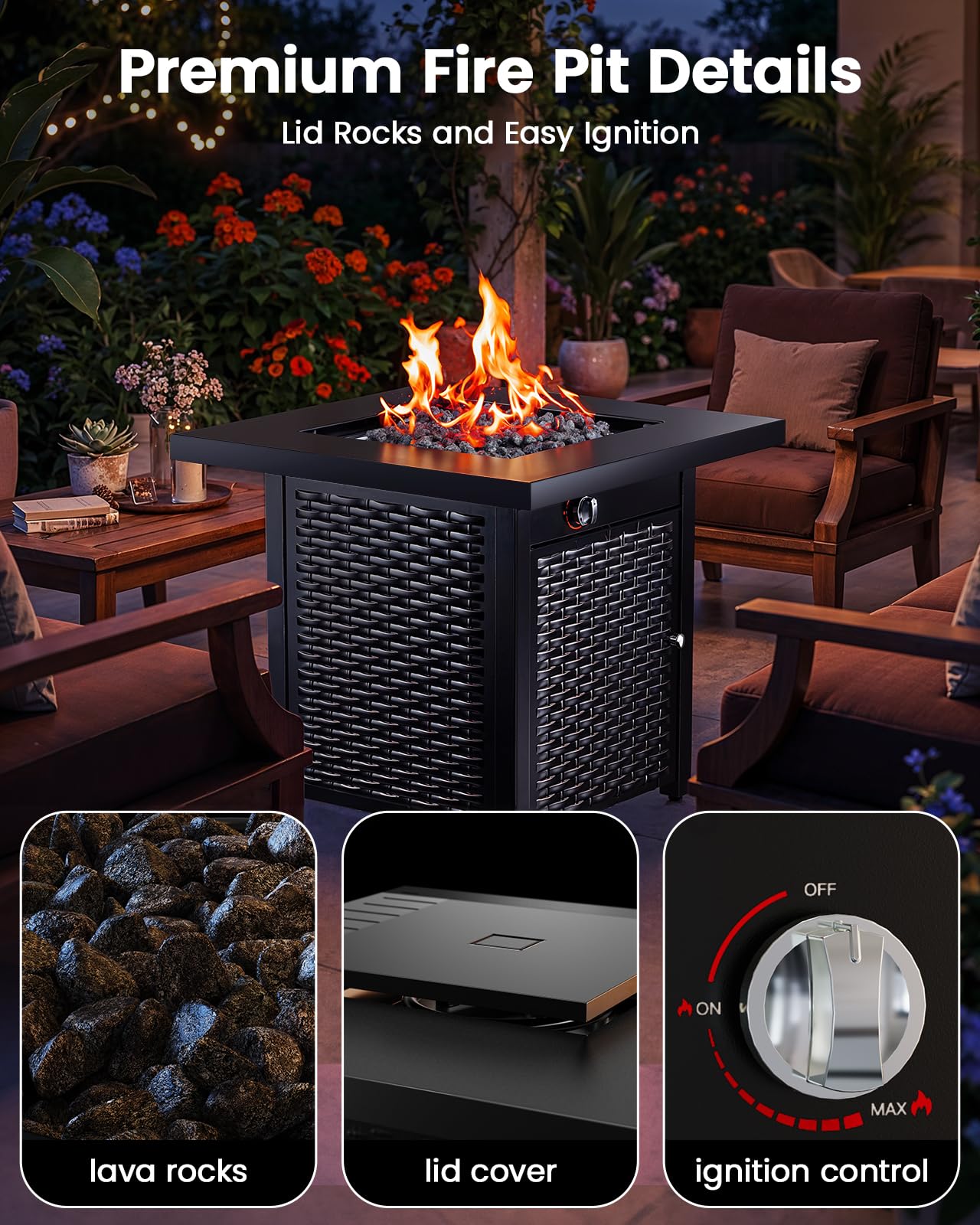 Ciays Gas Fire Pit Table