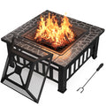 32" Outdoor Fire Pit Table with Waterproof Cover for Patio & Camping Use