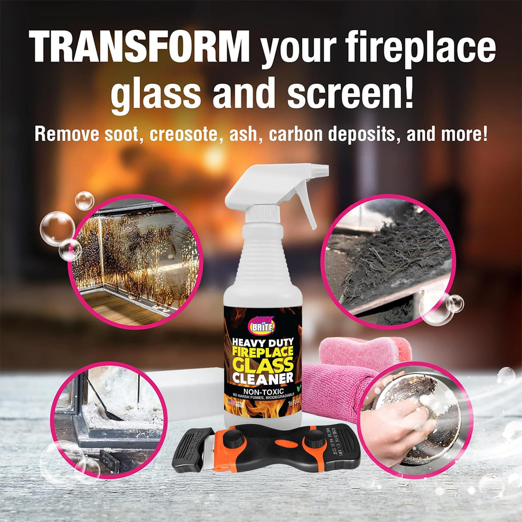 Quick 'n Brite Fireplace Glass