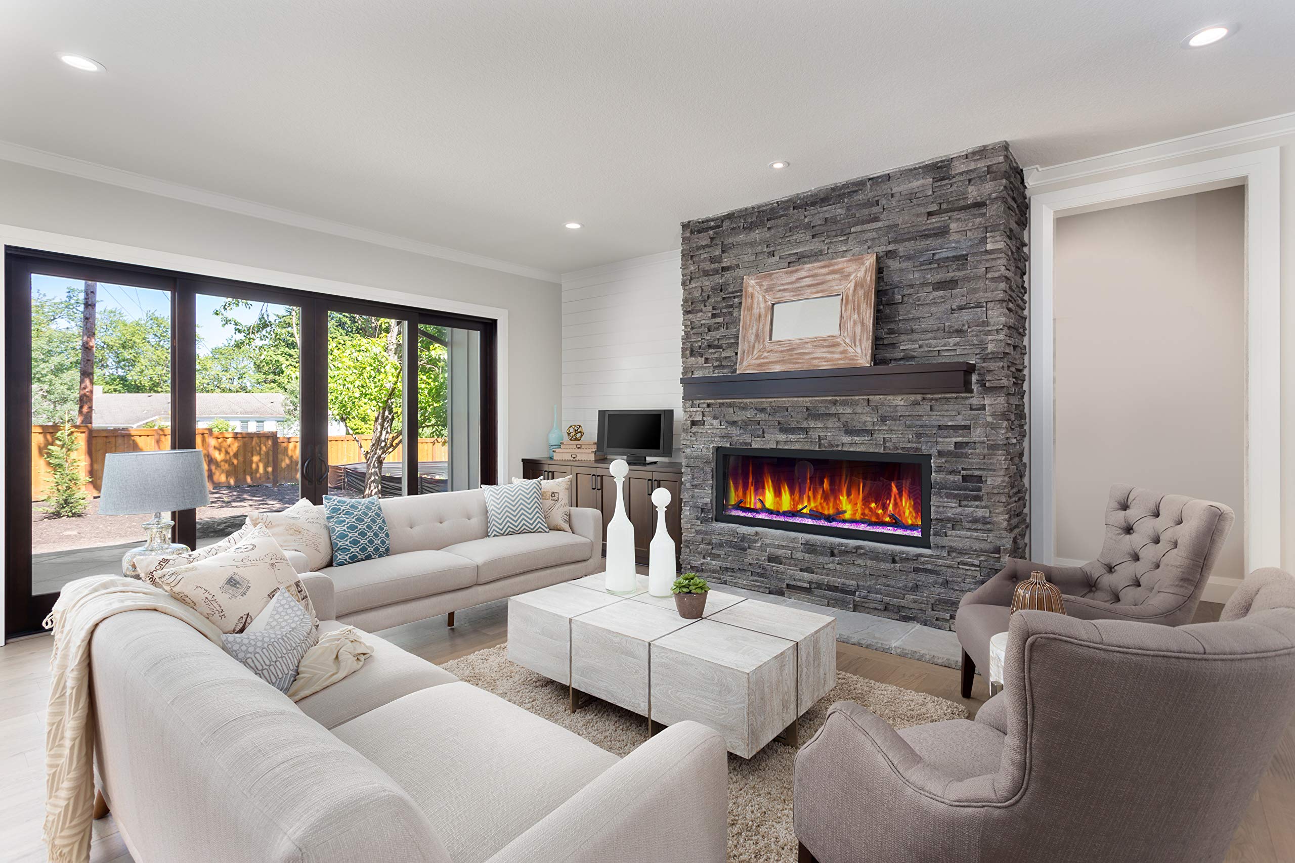 Dynasty LED Smart Control Flush-Mount Electric Fireplace