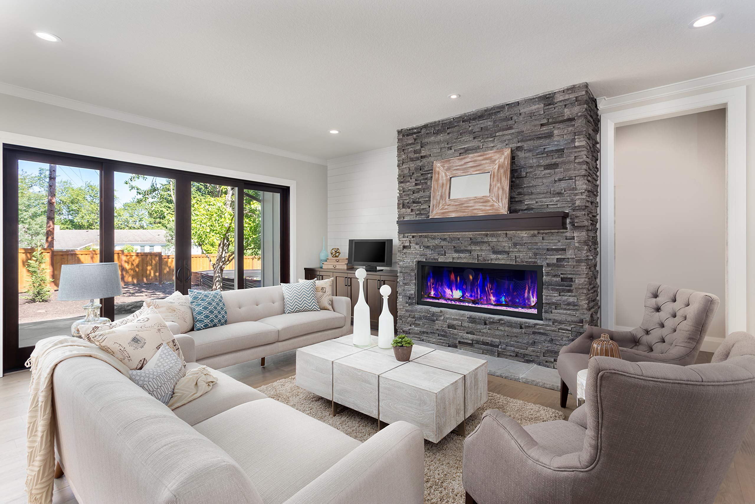 Dynasty LED Smart Control Flush-Mount Electric Fireplace